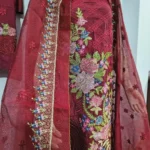Cotton silk embroided 3 piece suit