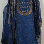 Cotton silk tilla & resham embroided 3 piece